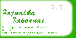 hajnalka kapornai business card